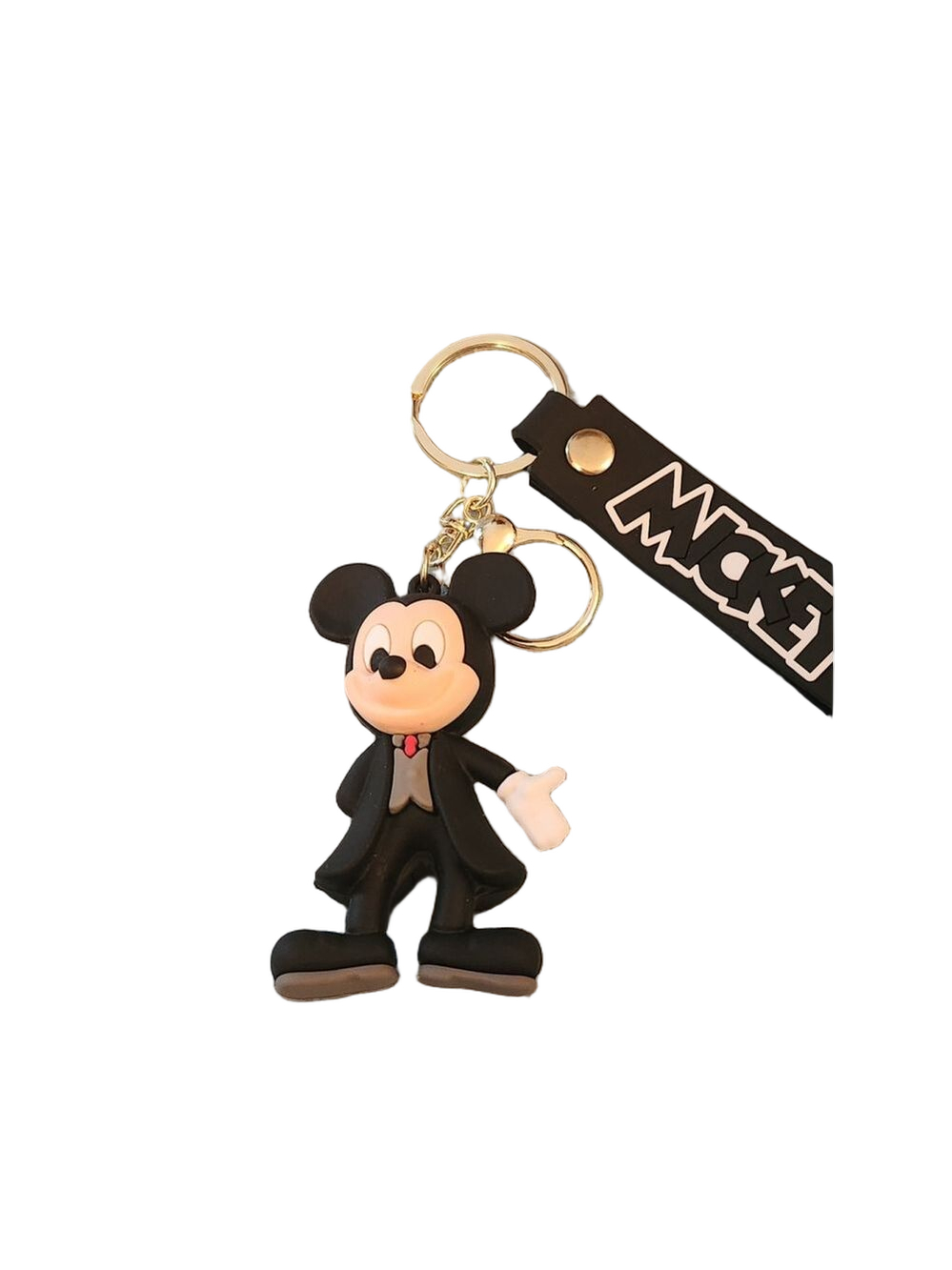 Disney Mickey Mouse Keychain Black Wrist Strap - Picture 3 of 4
